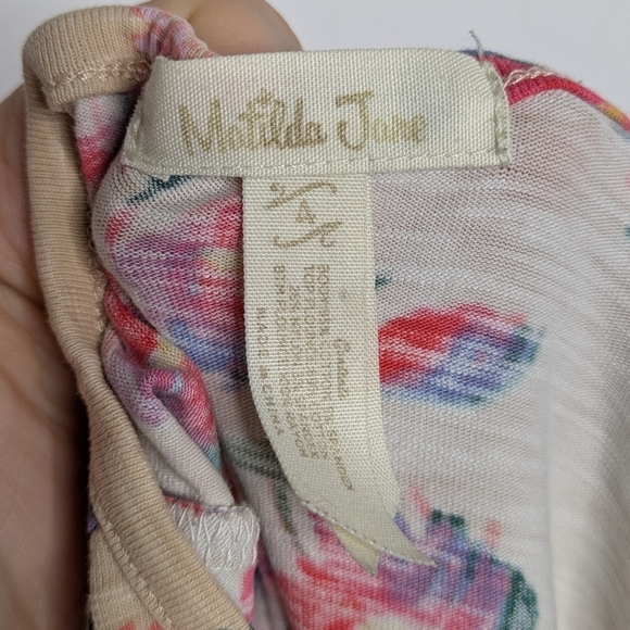 ✨3/$15 Matilda Jane tan yellow red floral button up long sleeve top 4 - Picture 6 of 7